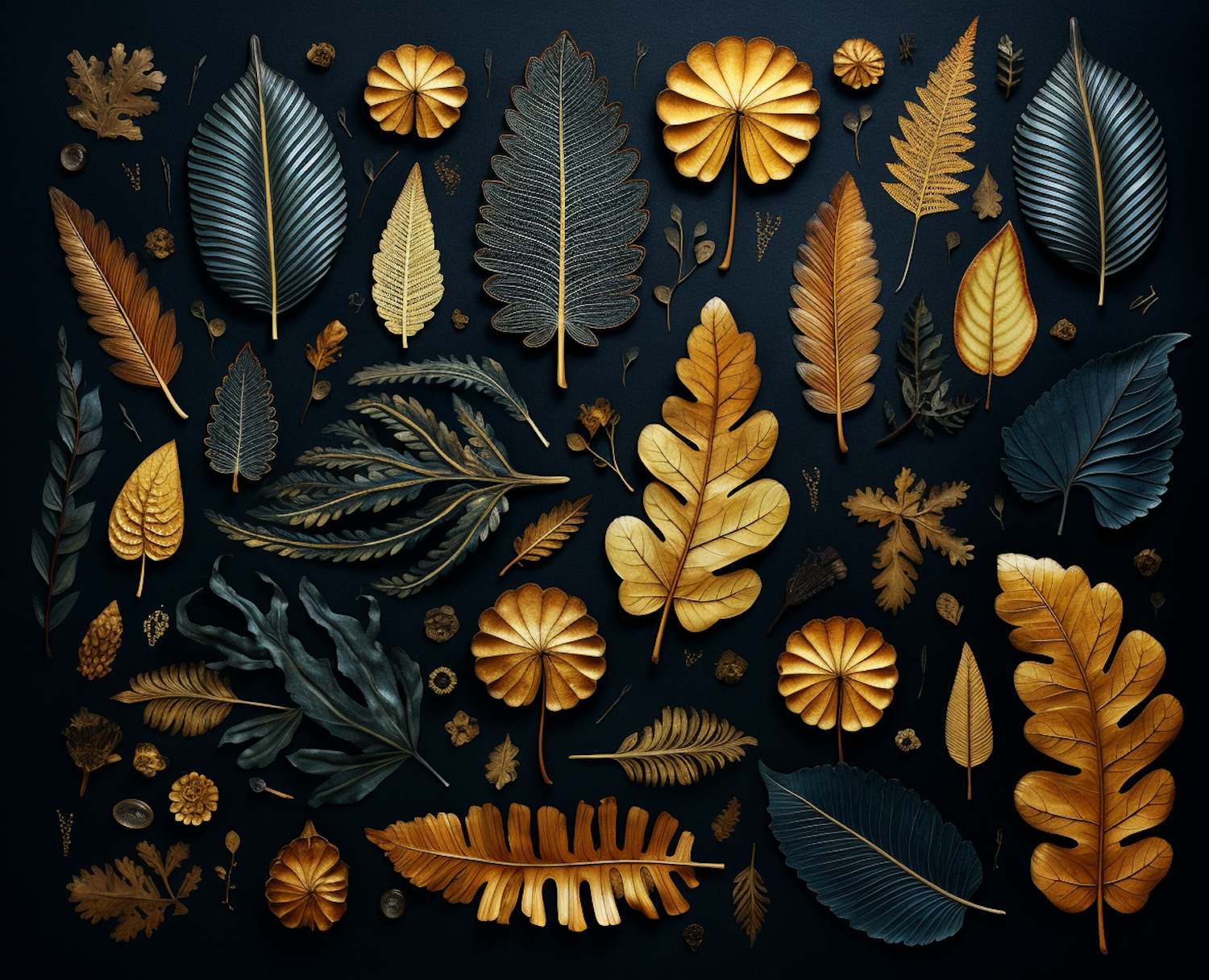 Metallic Botanical Tapestry