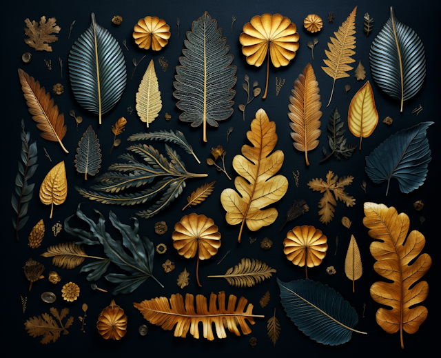 Metallic Botanical Tapestry