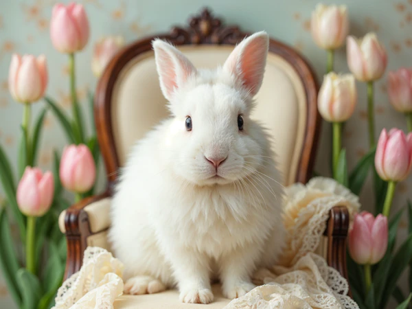 Rabbit on Vintage Chair