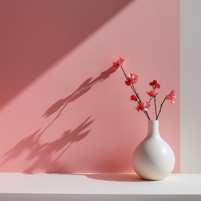 Elegant Pink Flowers in White Vase