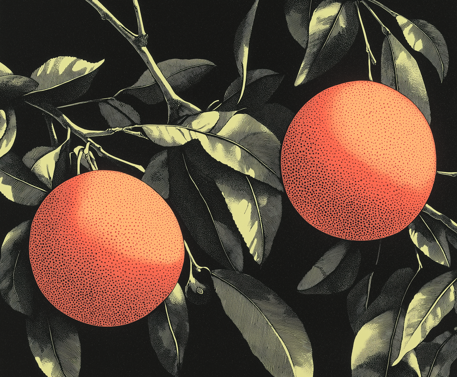 Stylized Orange Branch Illustration