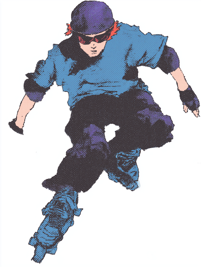 Rollerblading Illustration