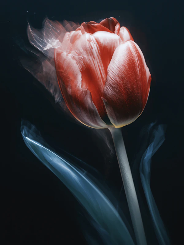 Ethereal Red Tulip