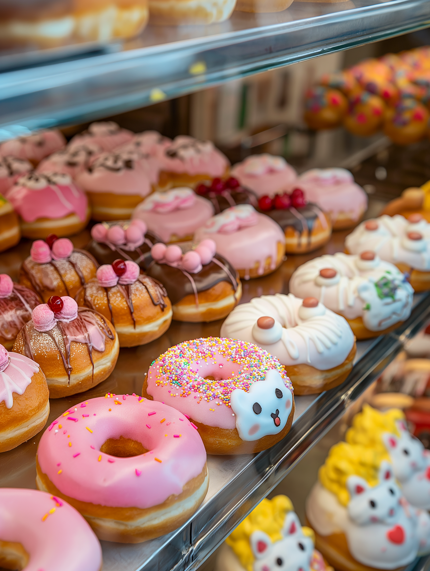 Colorful Assortment of Bakery Doughnuts