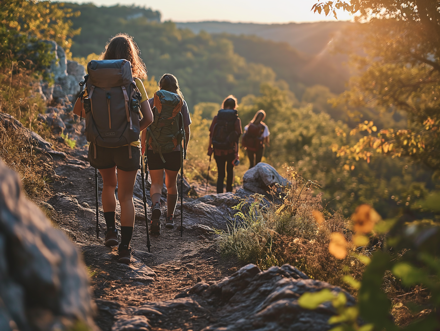 Golden Hour Trek: Camaraderie on the Trail