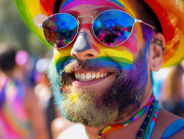 Man Celebrating at Pride Parade