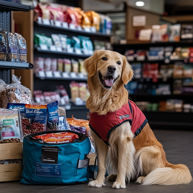 Golden Retriever in Pet Store