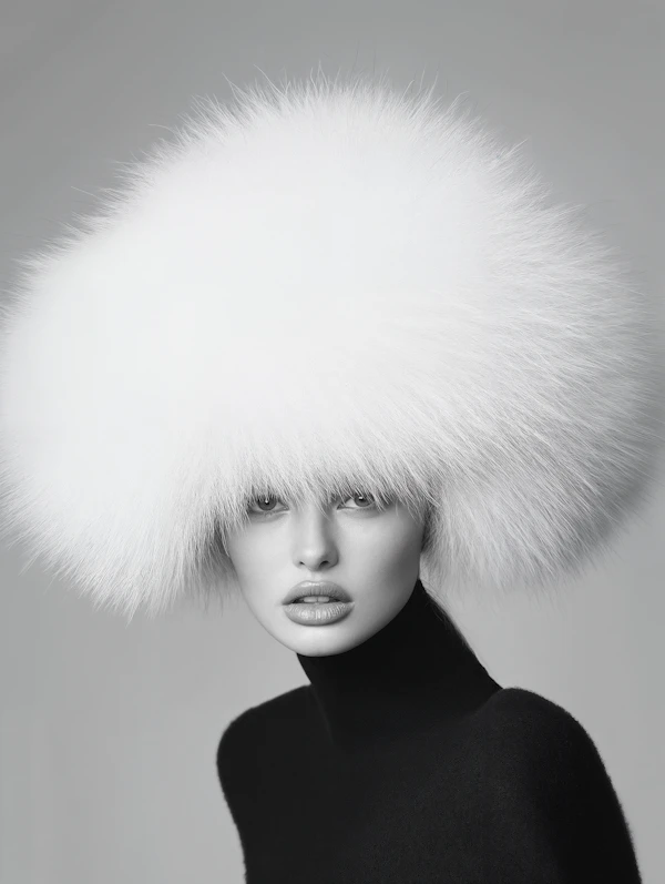 Black-and-White Fur Hat