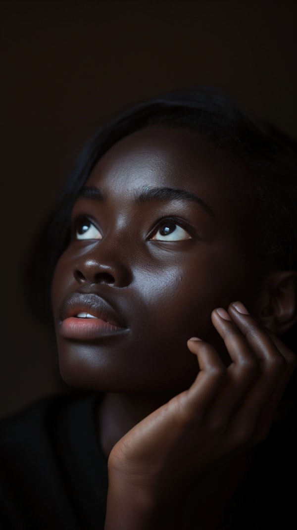 Contemplative Young Woman Portrait