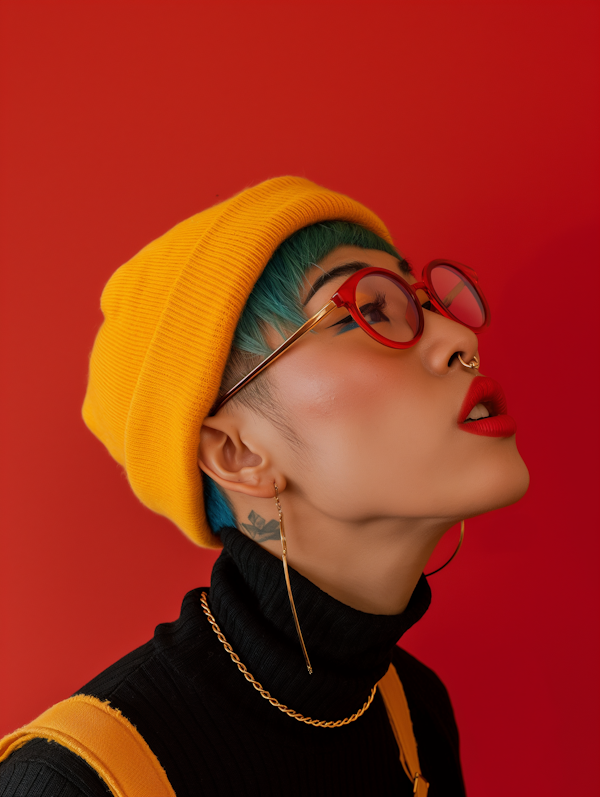 Fashionable Portrait with Bold Colors