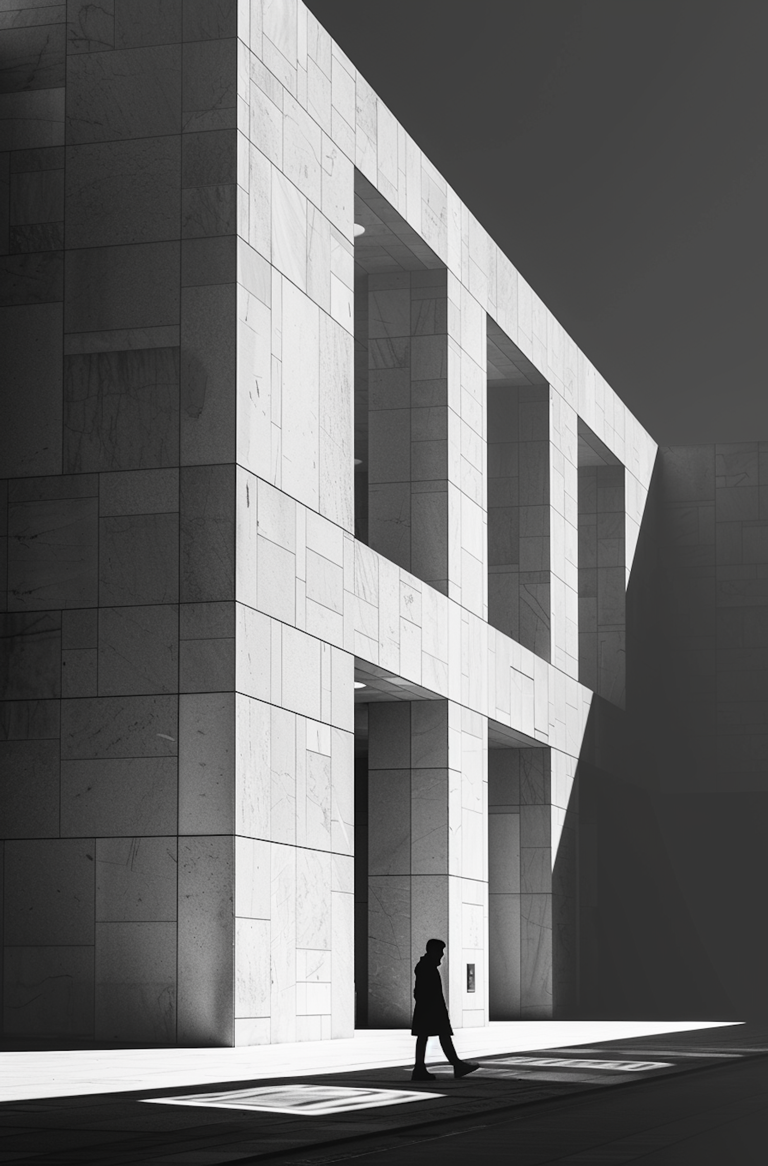 Solitude in Monochrome Architecture