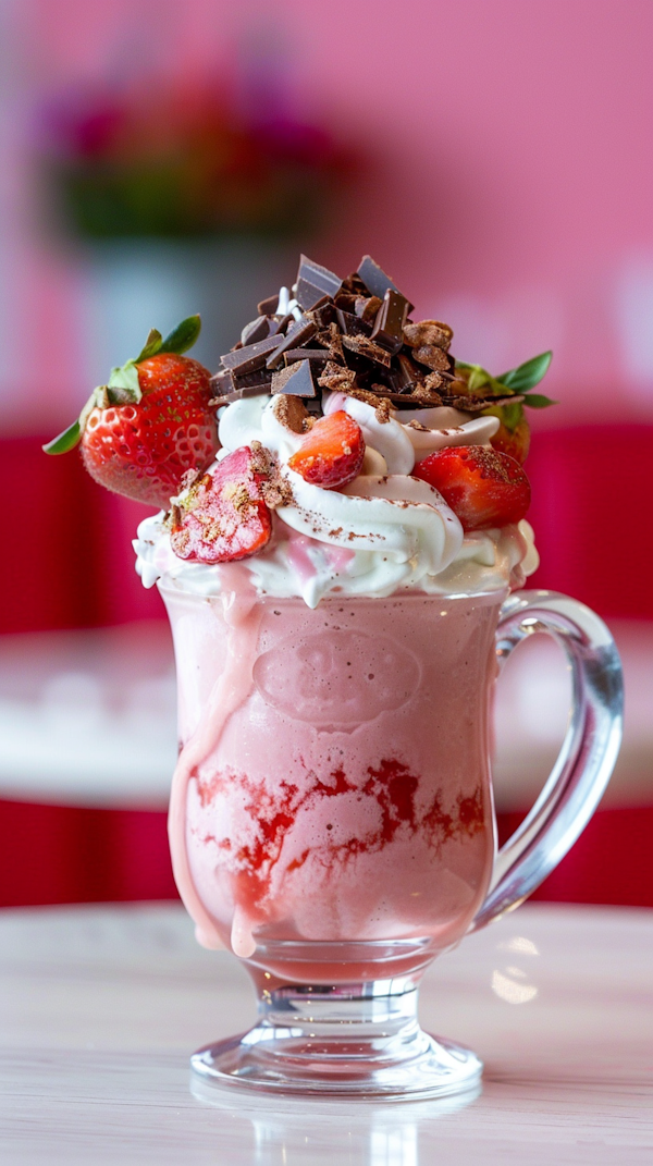 Elaborately Decorated Pink Milkshake