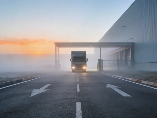 Misty Warehouse Scene