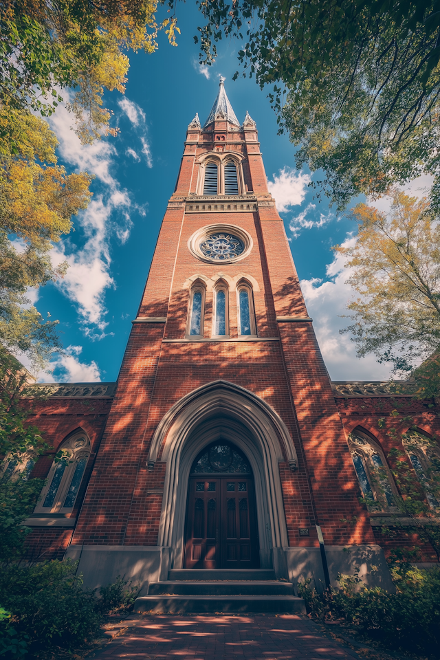 Gothic Church in Autumn