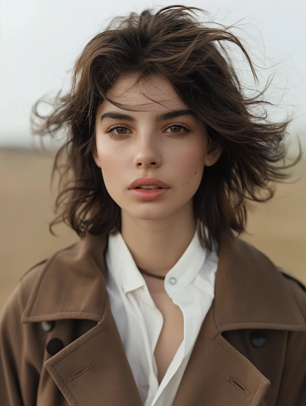 Thoughtful Young Woman in Nature