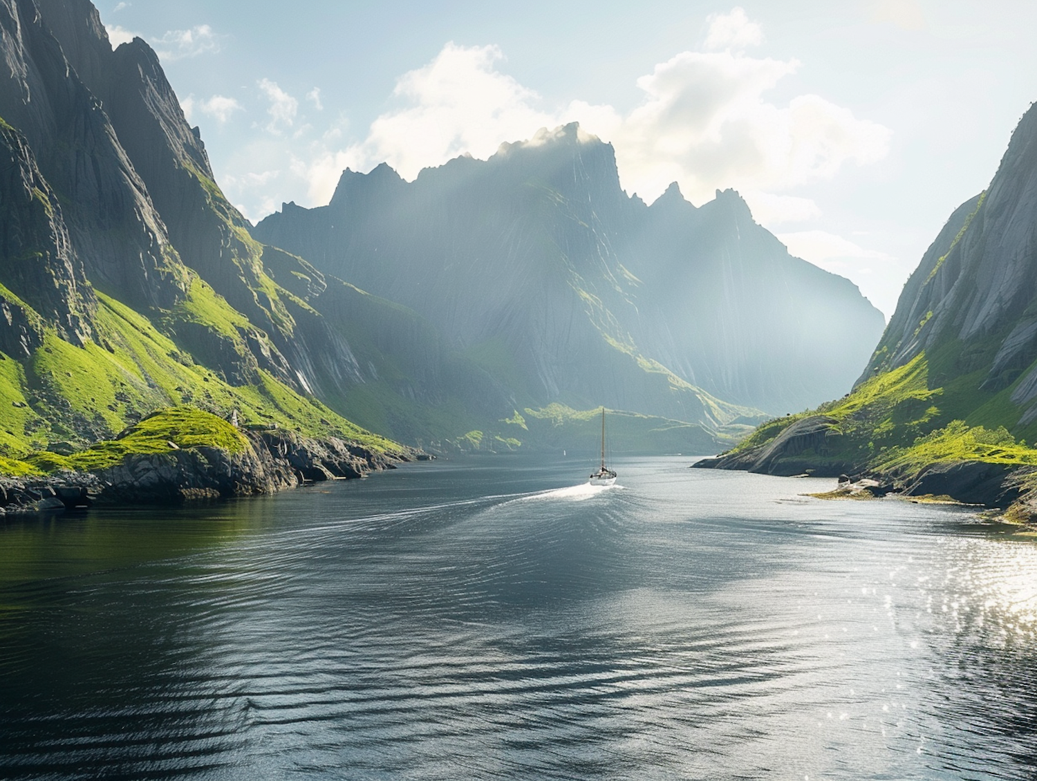 Majestic Fjord in Golden Light