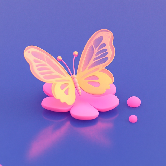 Stylized Glass Butterfly Art