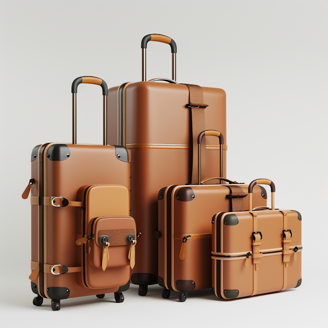 Stylish Brown Leather Suitcases