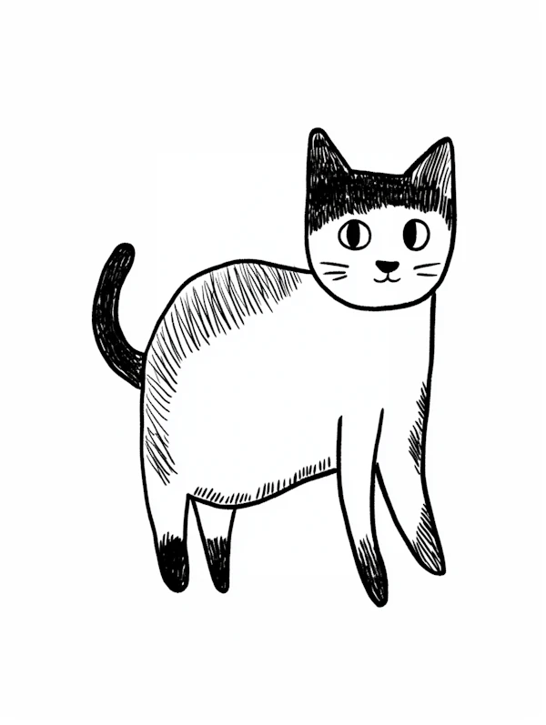 Minimalist Cat Drawing