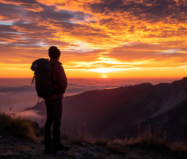 Contemplative Solitude at Sunset