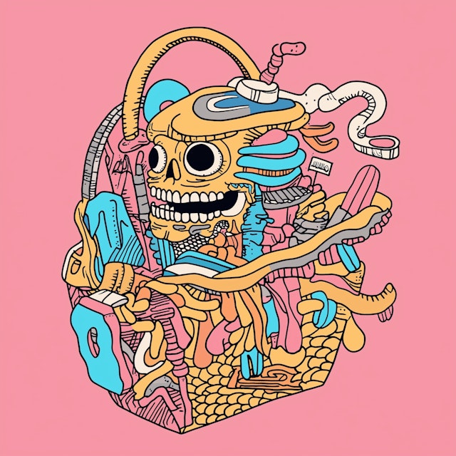 Surreal Skull Illustration