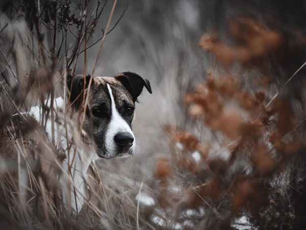 Dog in Tall Grass