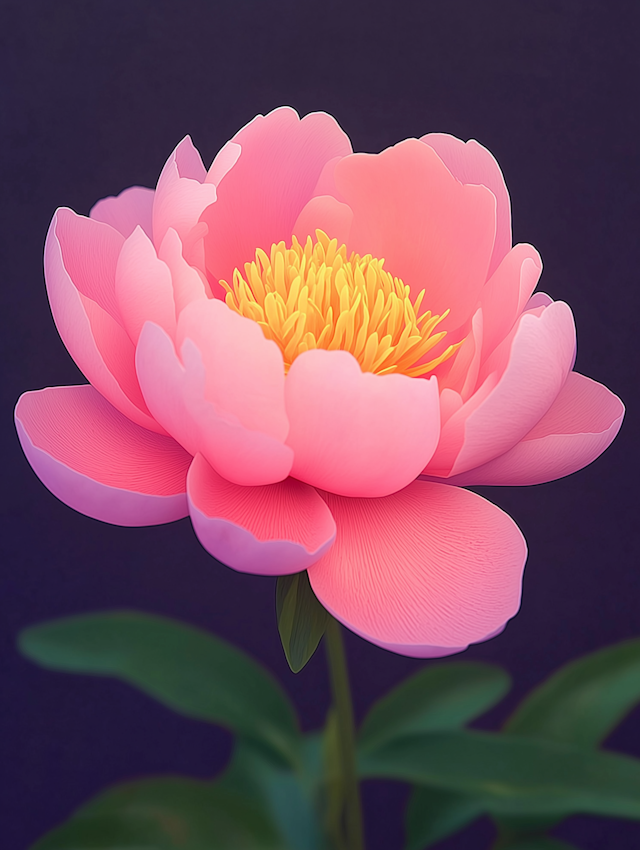 Close-Up of a Pink Peony Flower