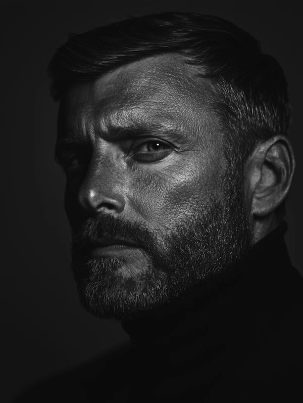 Dramatic Black and White Portrait