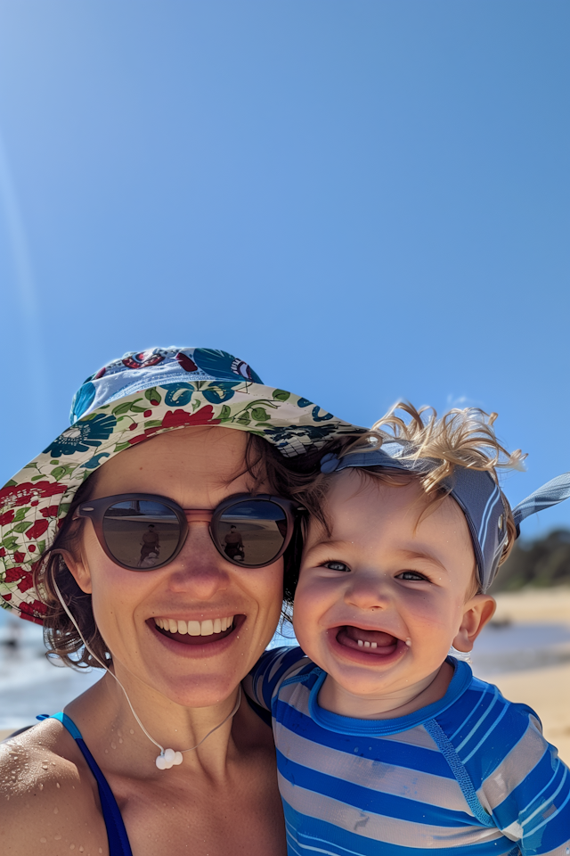 Joyful Beach Day Selfie