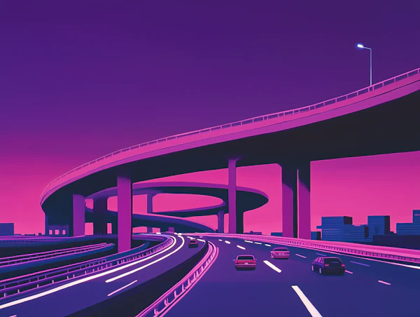 Retro Highway Interchange