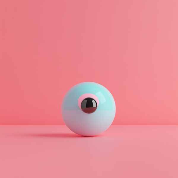 Stylized Eyeball on Pink Background