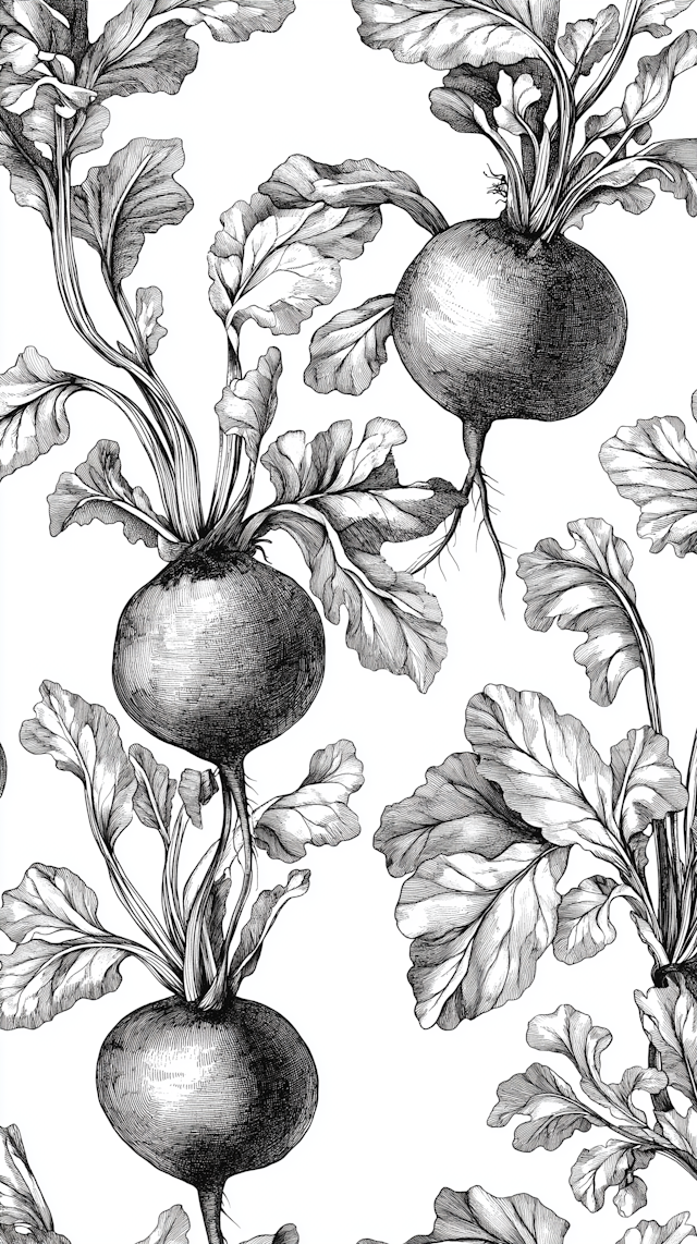 Botanical Radish Illustration