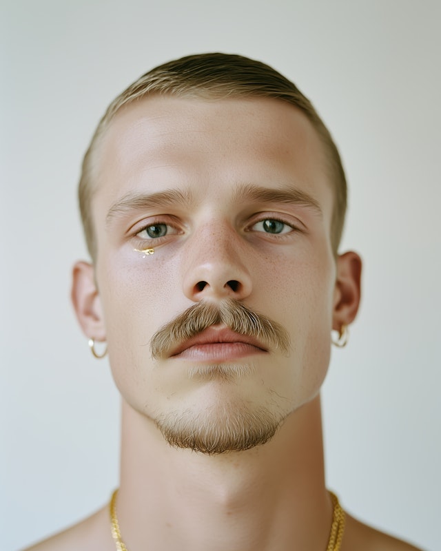 Portrait of a Young Man with Gold Accents