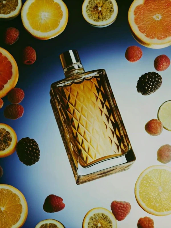 Perfume and Fruits Display