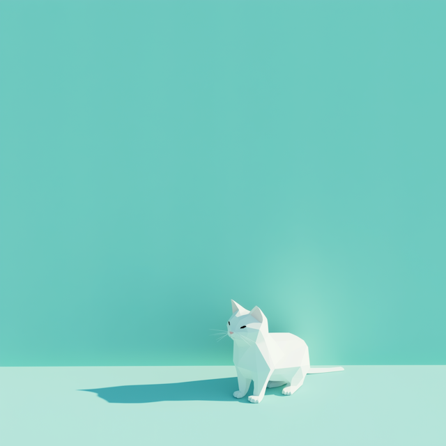 Minimalist White Cat Illustration