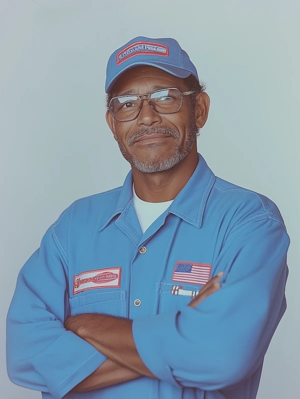 Man in Blue Uniform