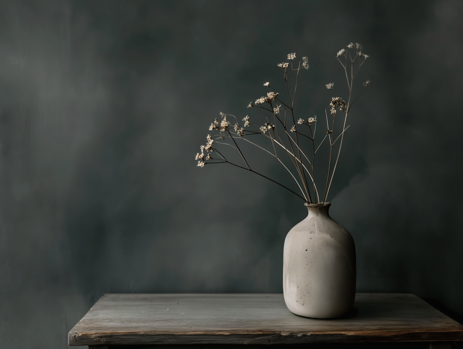 Still-Life with Ceramic Vase and Dry Flowers