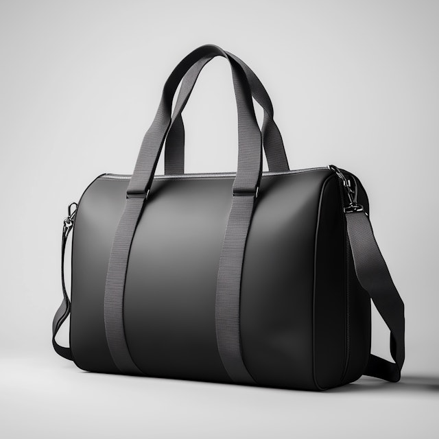 Sleek Black Duffel Bag