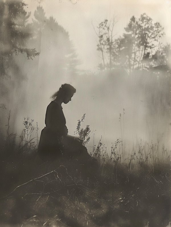 Contemplative Silhouette in Nature