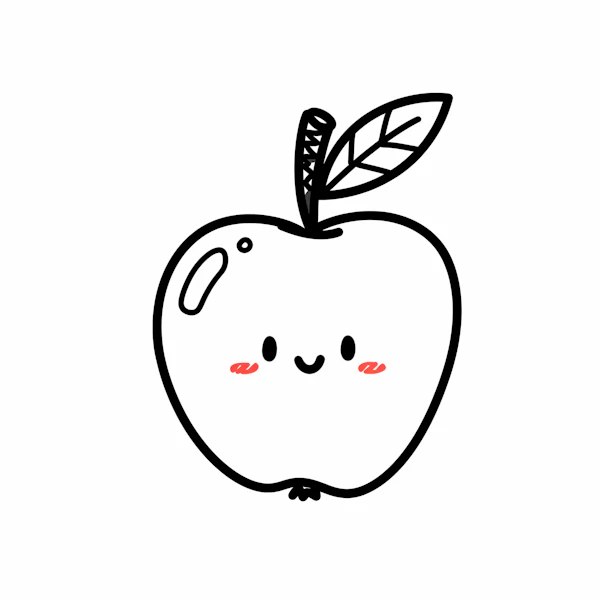 Smiling Cartoon Apple