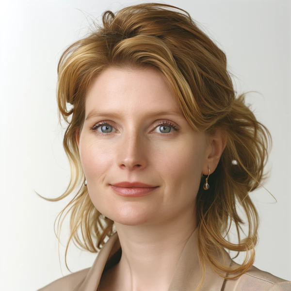 Portrait of a Woman in a Beige Blazer