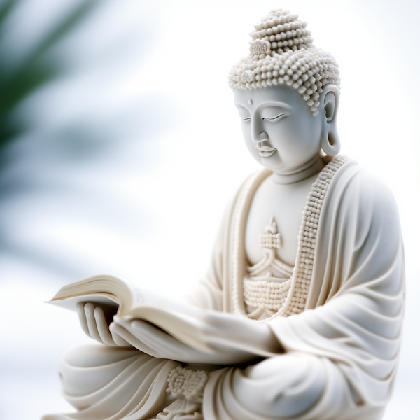 Serenity in White: The Meditative Buddha