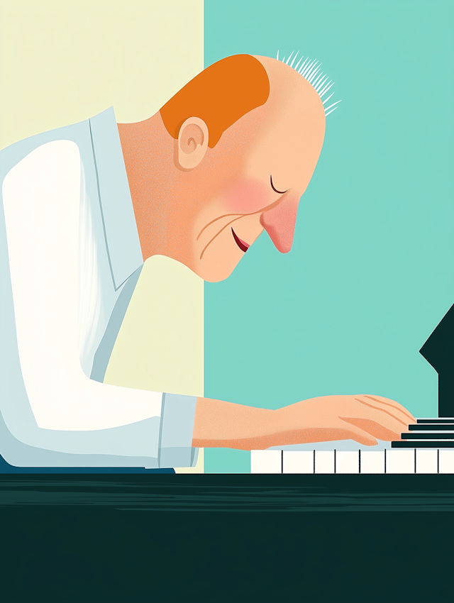 Stylized Pianist Illustration