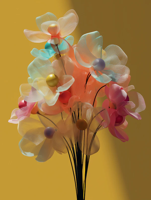 Translucent Flowers Art