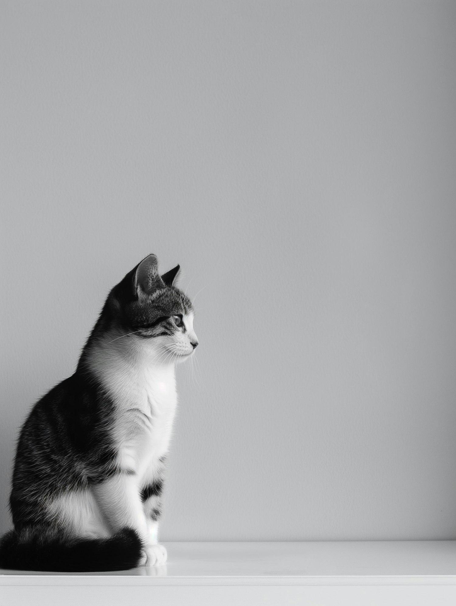 Elegant Cat in Monochrome