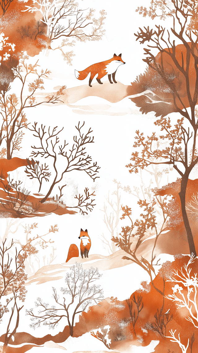 Serene Foxes in Nature