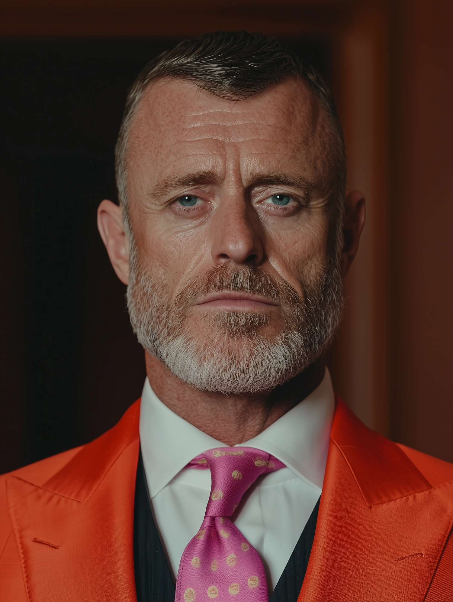 Distinguished Man in Orange Suit