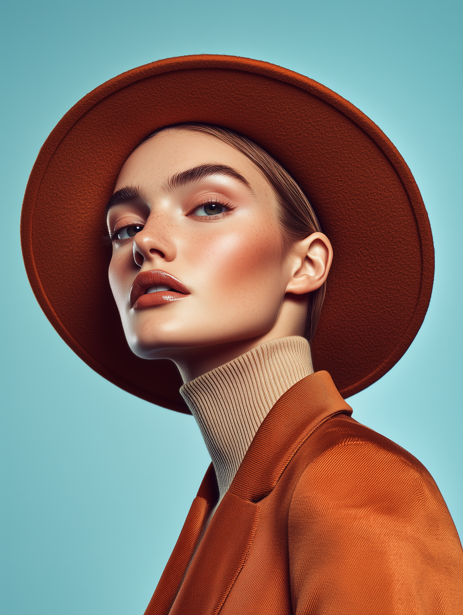 Portrait with Rust-Colored Hat