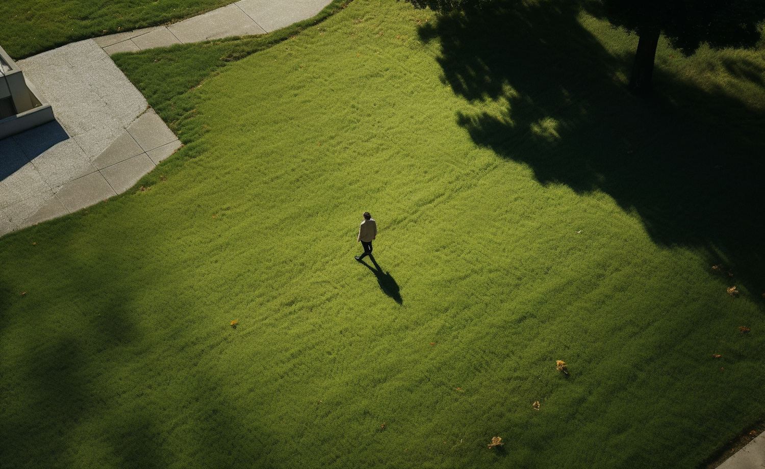 Autumn Wanderer in Sunlit Meadows