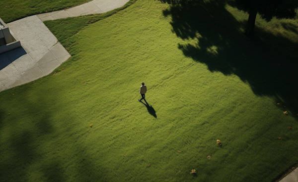 Autumn Wanderer in Sunlit Meadows